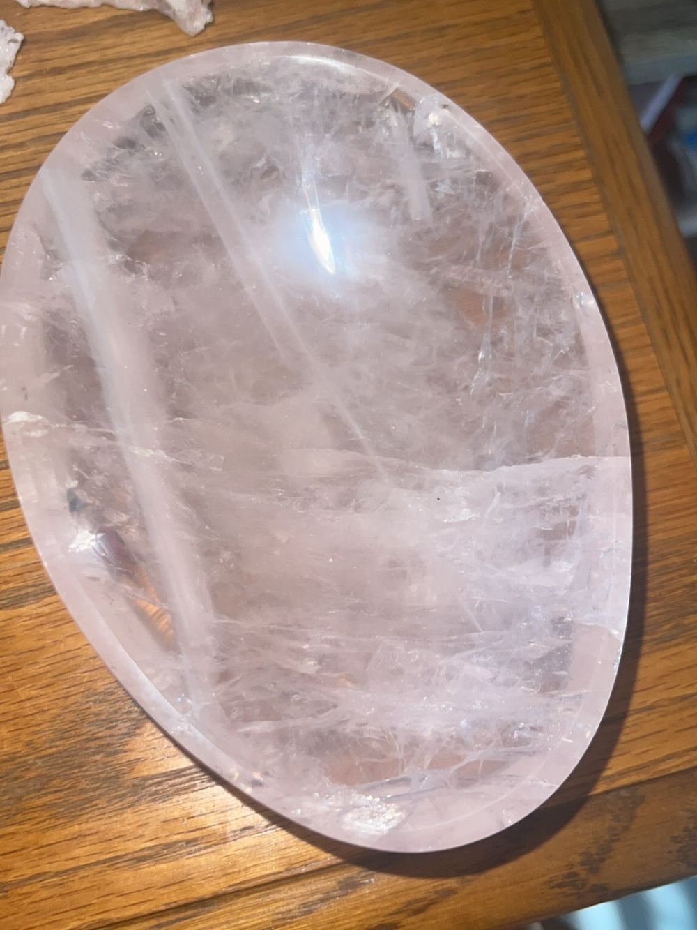 Rose Quartz Decorative Bowl - Pink Crystal Home Accent